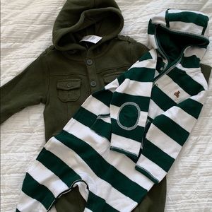 Baby Gap footed and hooded layettes